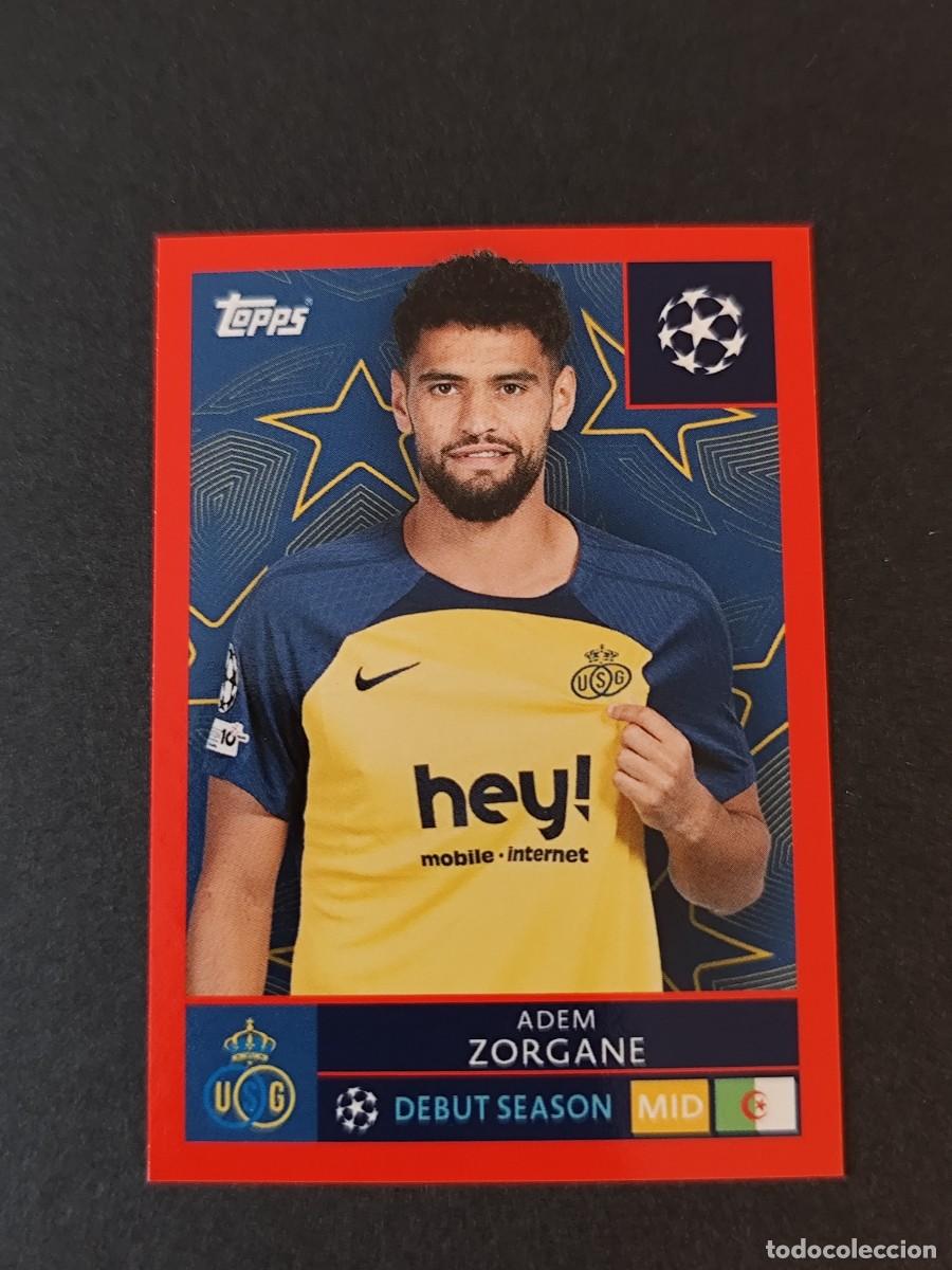 Cromos de f&uacute;tbol: 456 ZORGANE ROYALE UNION SAINT-GILLOISE PARALELA ROJO RED STICKER CHAMPIONS 2025 2026 25 26 TOPPS