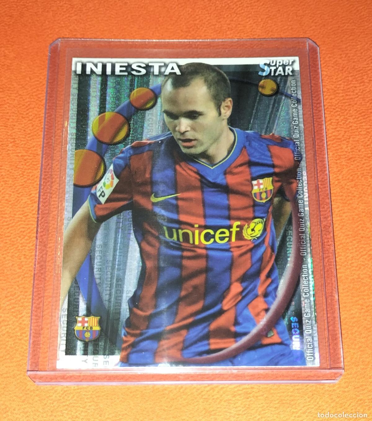 Cromos de f&uacute;tbol: ERROR 24 INIESTA SUPERSTAR SECURITY LIMITED CARD FC BARCELONA MUNDICROMO QUIZ GAME 2010 2011 10 11