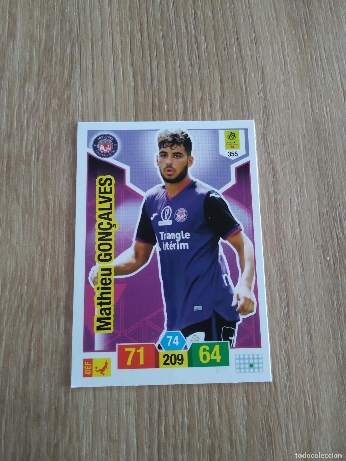 Figurine di Calcio: 355 MATHIEU GON&Ccedil;ALVES TOULOUSE CROMO FUTBOL PANINI LIGUE 1 FOOT 19-20 FRANCIA ADRENALYN 2019-2020
