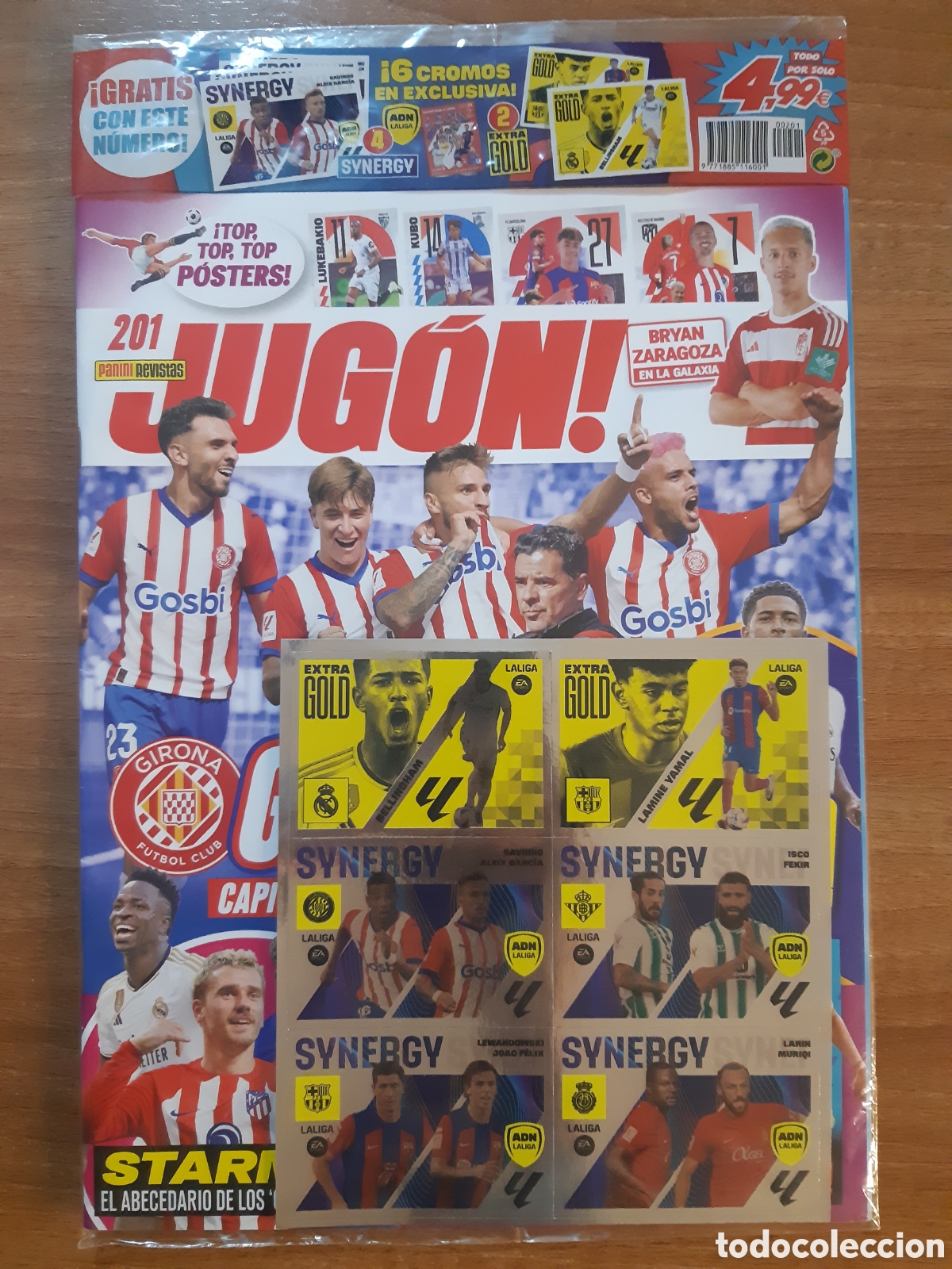 Cromos de F&uacute;tbol: REVISTA JUG&Oacute;N N&deg;201. INCLUYE EXTRA GOLD LAMINE YAMAL 23-24 ESTE ROOKIE. PRECINTADA