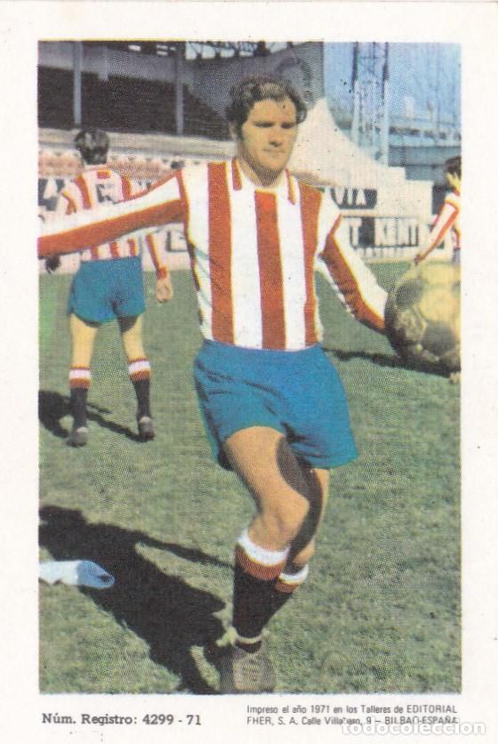 Cromos de f&uacute;tbol: VALDES, R. GIJON, 1971/1972, ED FHER, SIN PEGAR (CROMO DE CARTON)
