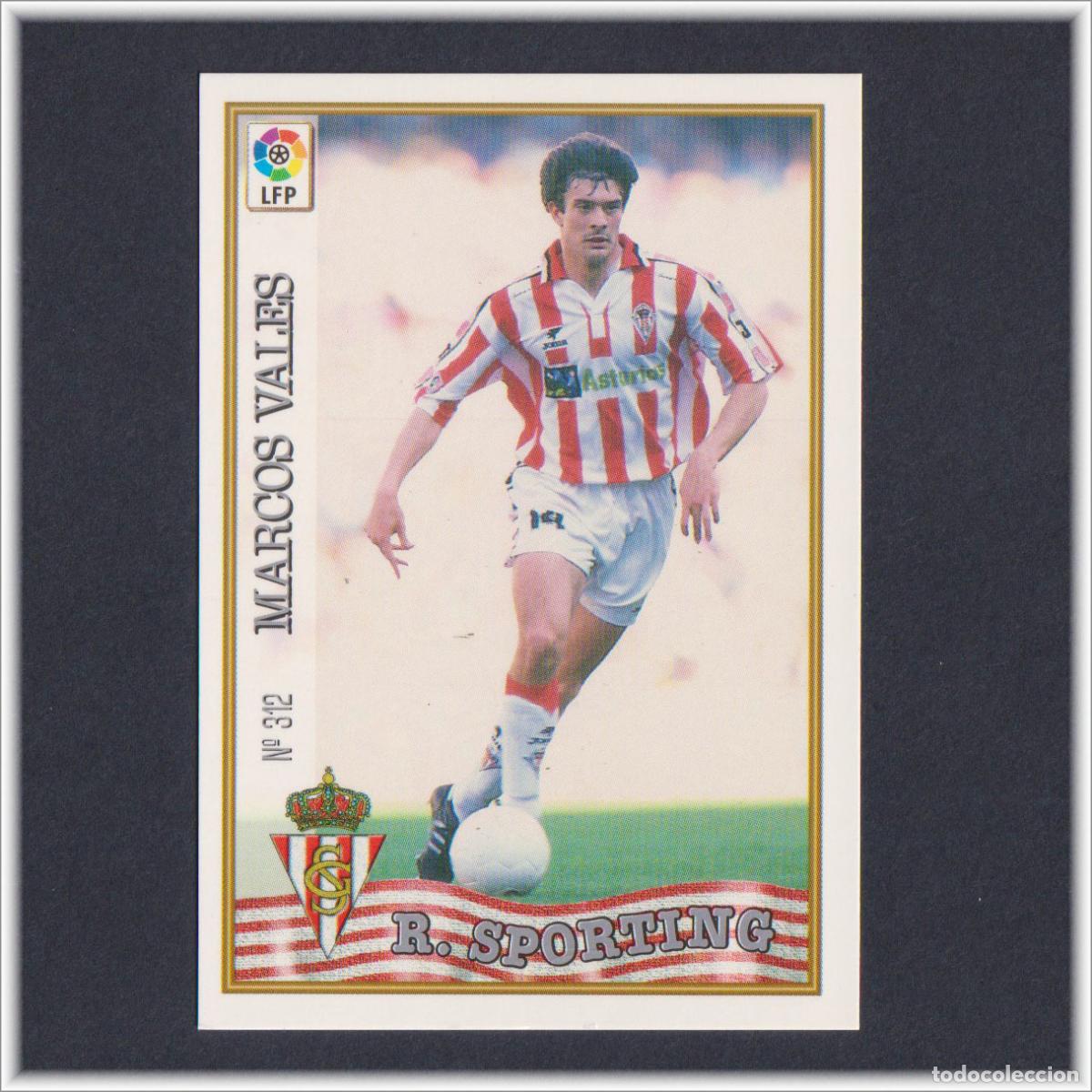 Cromos de F&uacute;tbol: MUNDICROMO 1997 1998 97 98 FICHA LIGA MARCOS VALES N&ordm; 312 SPORTING GIJON COLECCI&Oacute;N ALBUM F&Uacute;TBOL