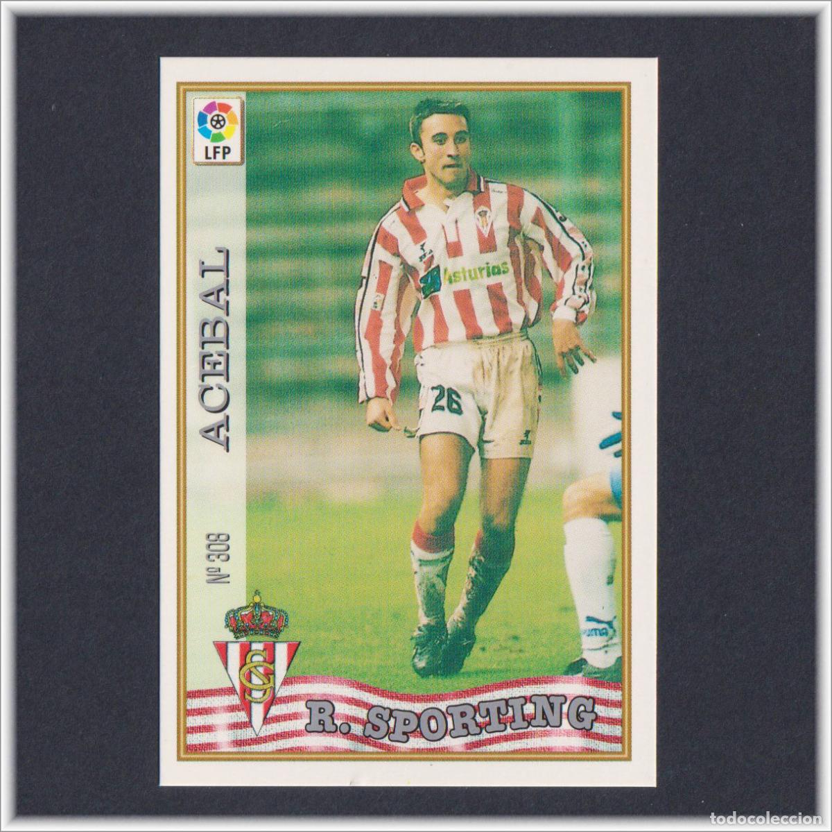 Cromos de F&uacute;tbol: MUNDICROMO 1997 1998 97 98 FICHA LIGA ACEBAL N&ordm; 308 SPORTING GIJON COLECCI&Oacute;N ALBUM F&Uacute;TBOL