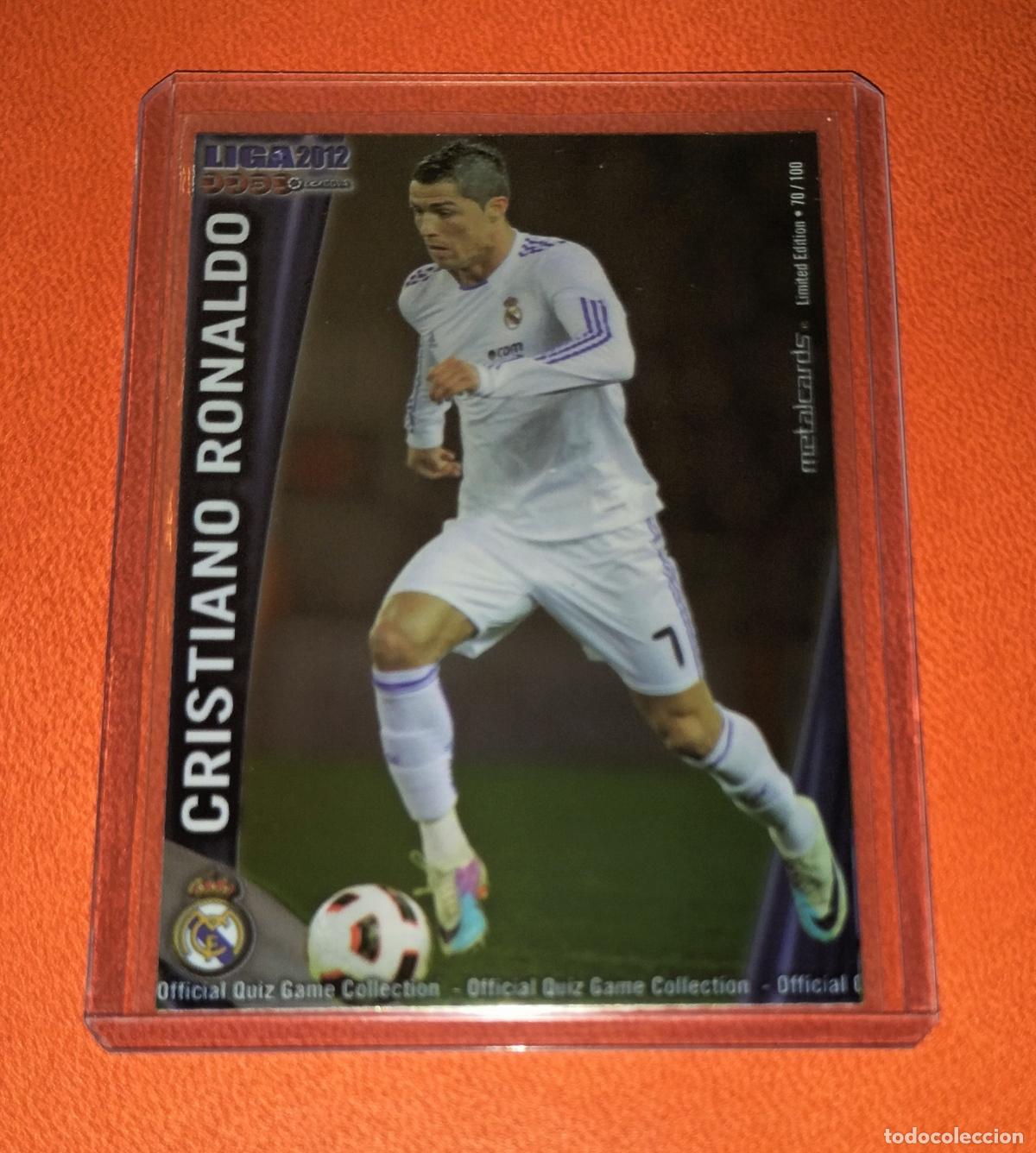 Cromos de F&uacute;tbol: 45 CRISTIANO RONALDO METALCARD LIMITED EDITION BRILLO REAL MADRID MUNDICROMO QUIZ 2011 2012 11 12