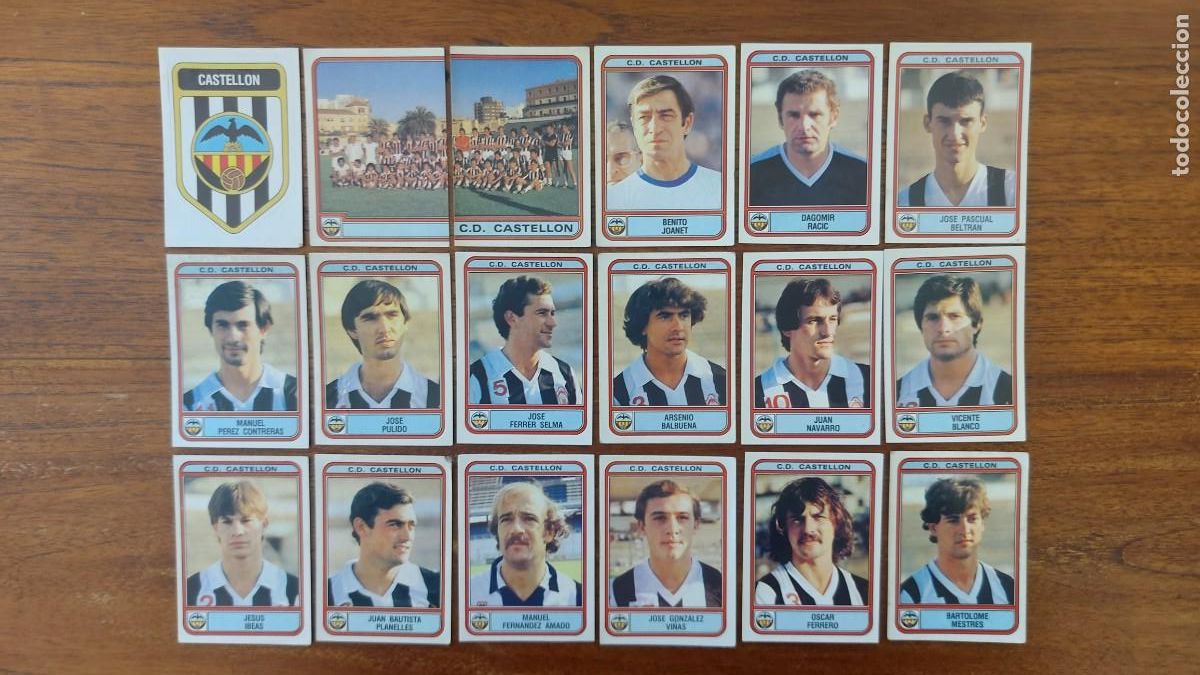 Football Stickers: C. D. Castell&oacute;n - PANINI FUTBOL 82 Liga 81/82 1981-82 - 18 cromos equipo completo sin pegar