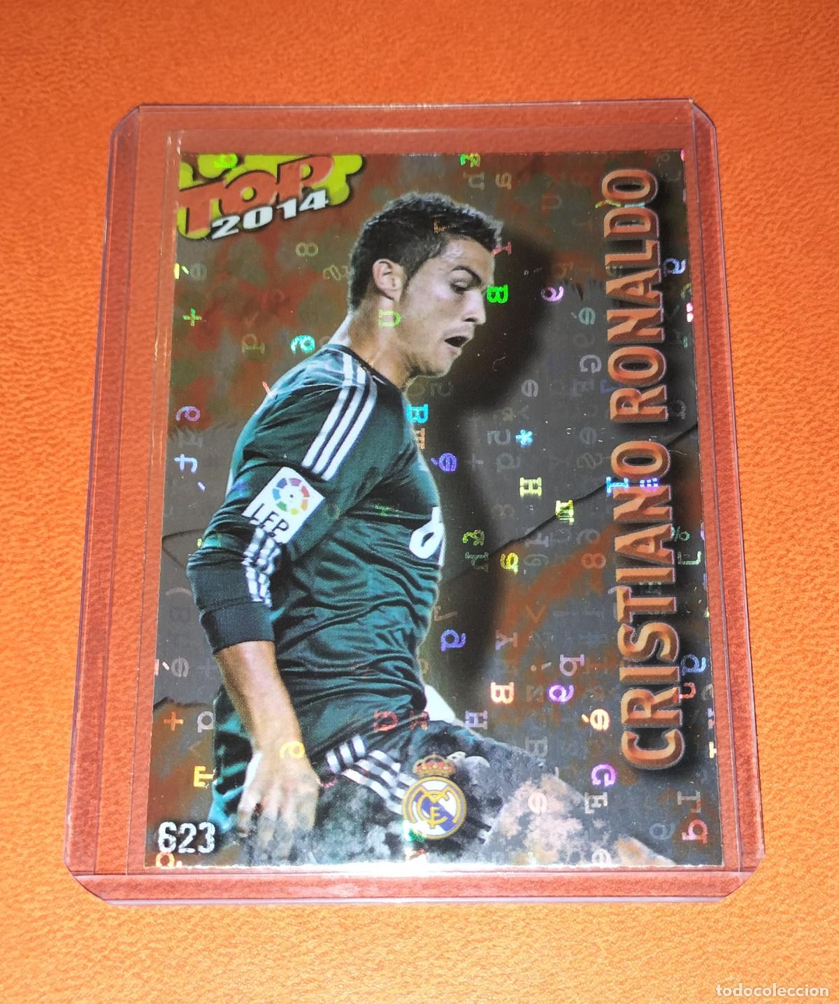 Cromos de F&uacute;tbol: 623 CRISTIANO RONALDO TOP VERSION LETRAS REAL MADRID CARD MUNDICROMO QUIZ GAME 2013 2014 13 14