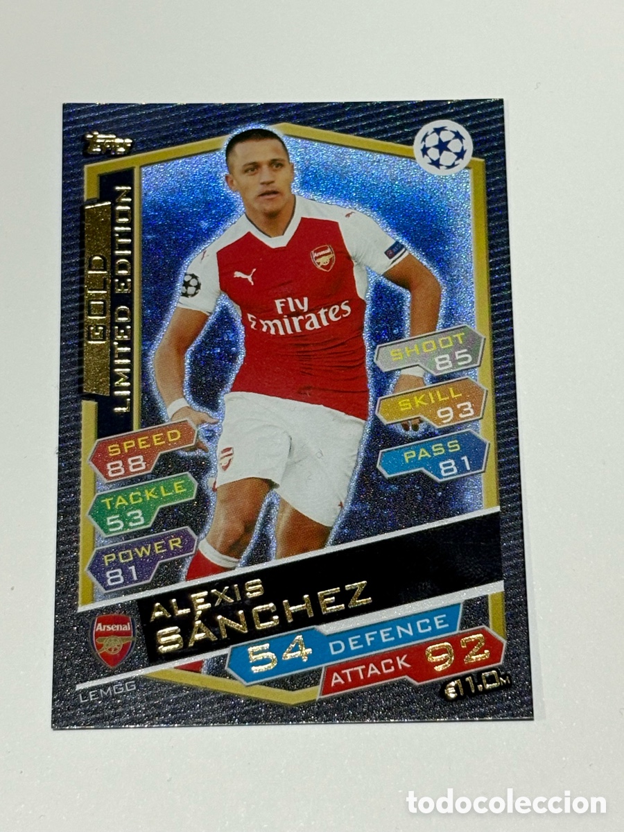 Figurine di Calcio: Alexis S&aacute;nchez Gold Limited Edition Match Attax Champions 2016-17 Oro Topps 16