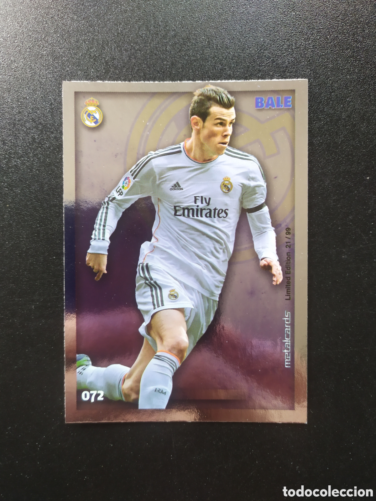 Figurine di Calcio: Mundicromo fichas Liga 2014 2015 14 15 Bale metalcards limited edition 21/99 n&deg; 72 Real Madrid