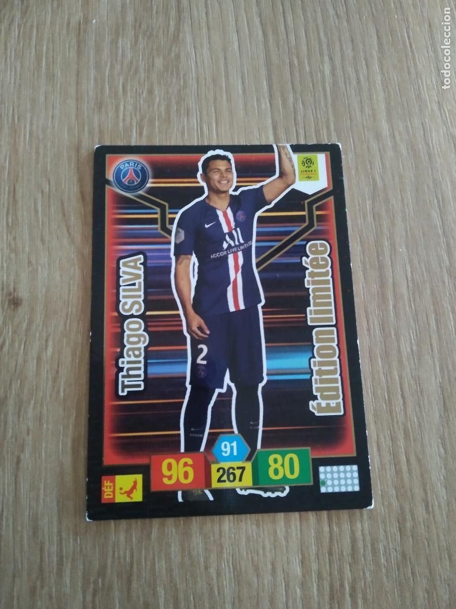 Figurine di Calcio: THIAGO SILVA EDICION LIMITADA PSG CROMO FUTBOL PANINI LIGUE 1 FOOT 19-20 FRANCIA ADRENALYN 2019-2020