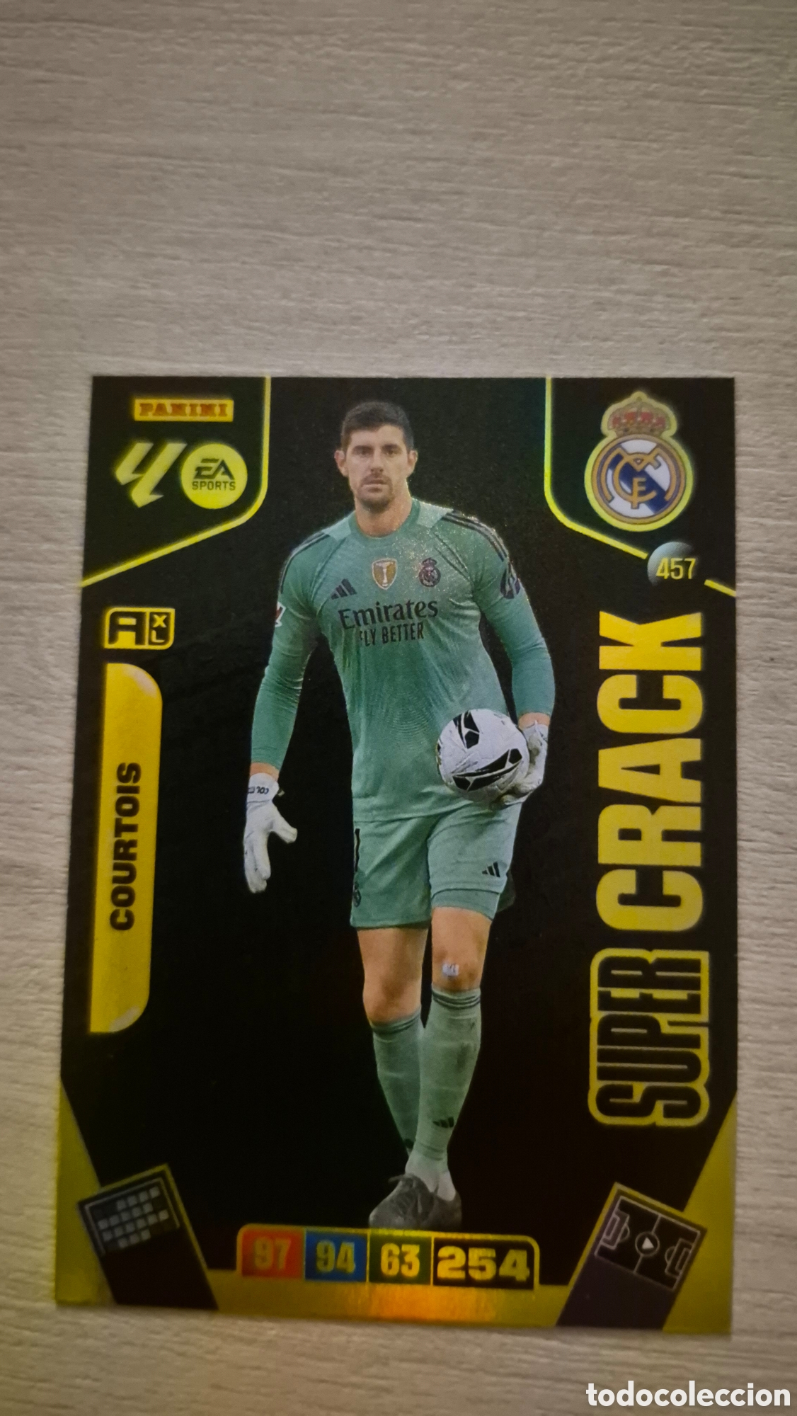Cromos de F&uacute;tbol: N&deg;457 Supercrack Courtois Adrenalyn 25/26