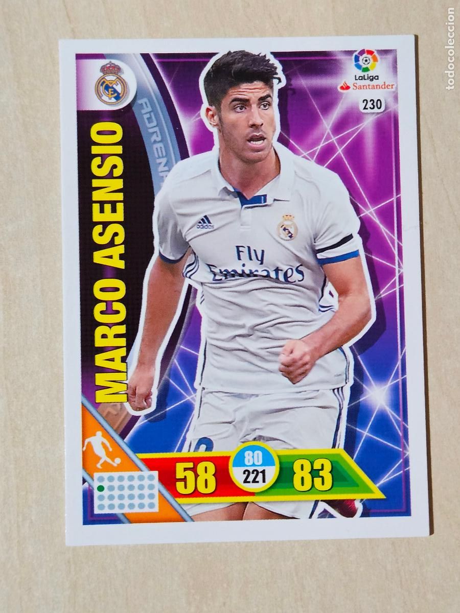 Fu&szlig;ball-Sticker: FICHA N&ordm; 230 MARCO ASENSIO - ADRENALYN 16 17 - PANINI 2016 - 17 - CROMO - REAL MADRID
