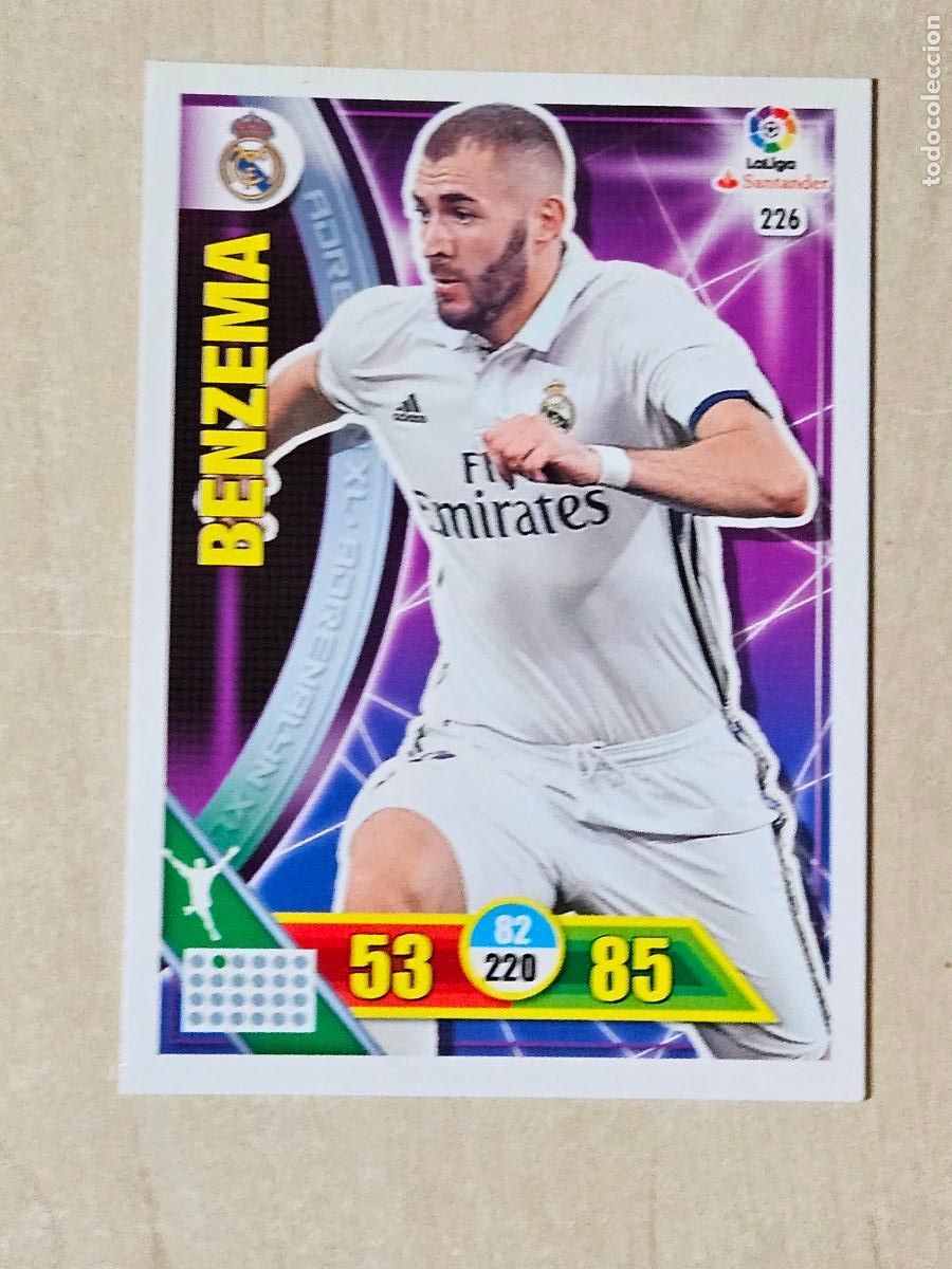 Cromos de F&uacute;tbol: FICHA N&ordm; 226 BENZEMA - ADRENALYN 16 17 - PANINI 2016 - 17 - CROMO - REAL MADRID