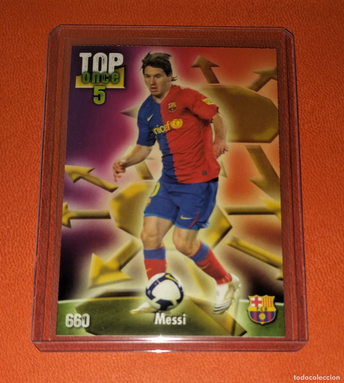 Cromos de F&uacute;tbol: 660 LIONEL MESSI TOP ONCE FC BARCELONA CARD MUNDICROMO LAS FICHAS DE LA LIGA FUTBOL 2008 2009 08 09