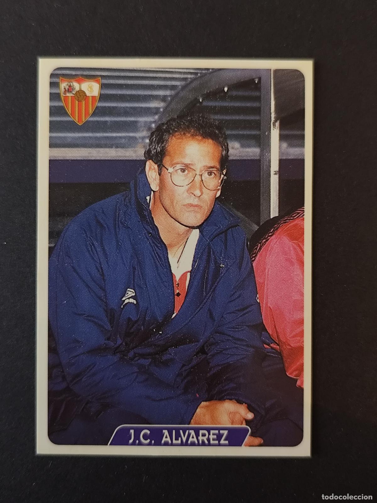 Fu&szlig;ball-Sticker: 74 J.C. JUAN CARLOS ALVAREZ ENTRENADOR SEVILLA &Uacute;LTIMA HORA MUNDICROMO FICHAS LIGA 1995 1996 95 96