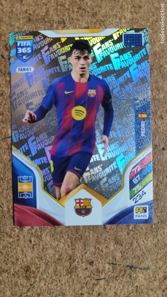 Cromos de f&uacute;tbol: ADRENALYN XL FIFA 365 2026 CARD FANS FAVOURITE PEDRI FC BARCELONA # FAN41 PANINI