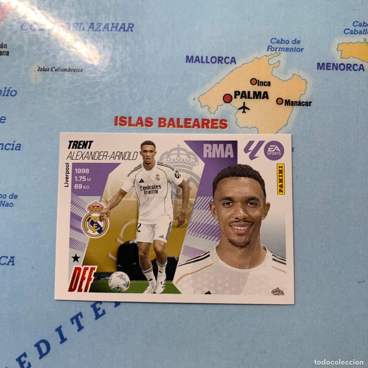 Cromos de f&uacute;tbol: Trent &uacute;ltimo fichaje n&uacute;mero 9 Del Real Madrid cromo liga este 25-26 2025-2026