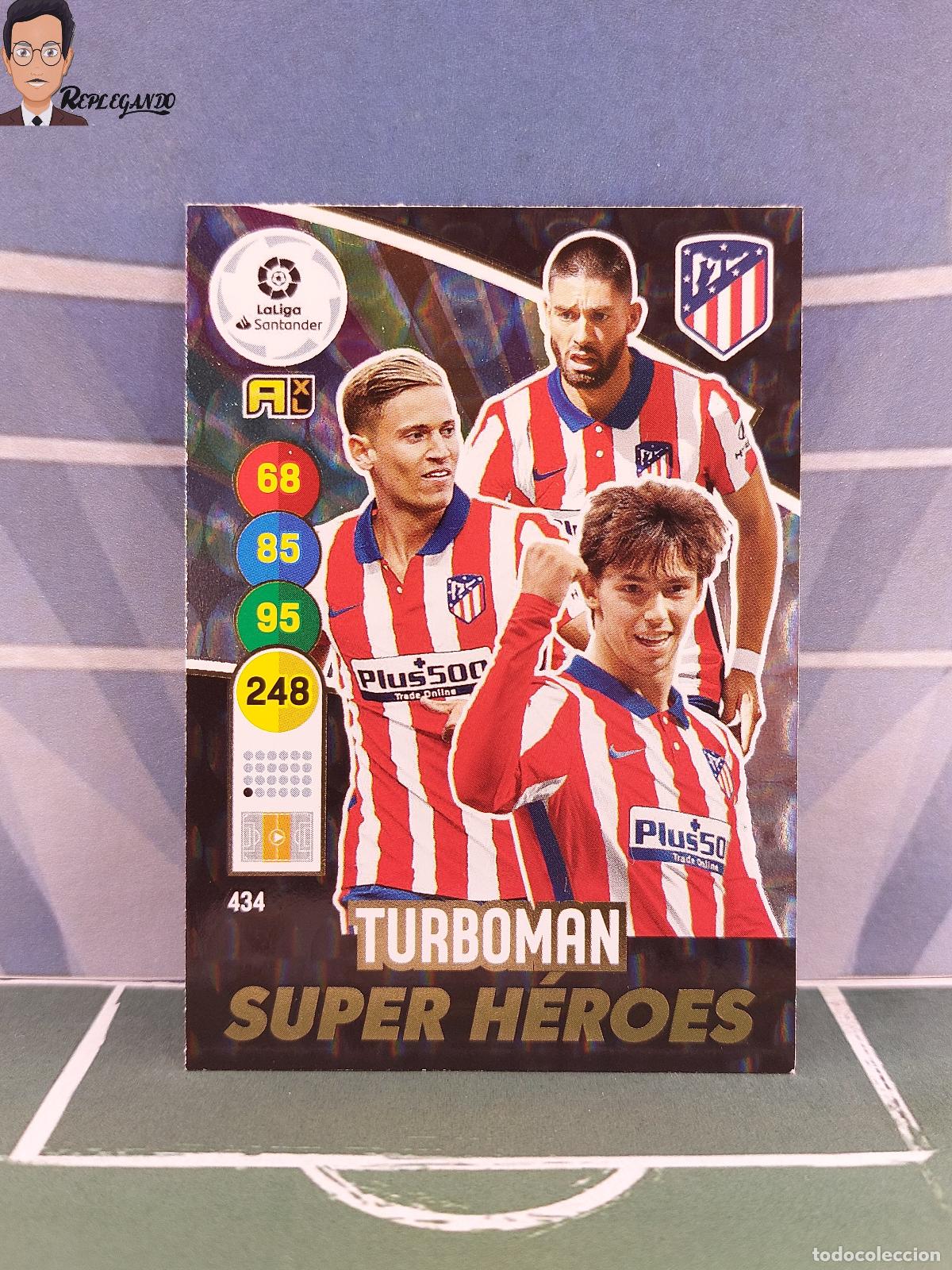 Fu&szlig;ball-Sticker: TURBOMAN N&ordm; 434 / SUPER H&Eacute;ROES (ATL&Eacute;TICO MADRID) ADRENALYN XL 2020 2021 PANINI 20 21 CARD LIGA