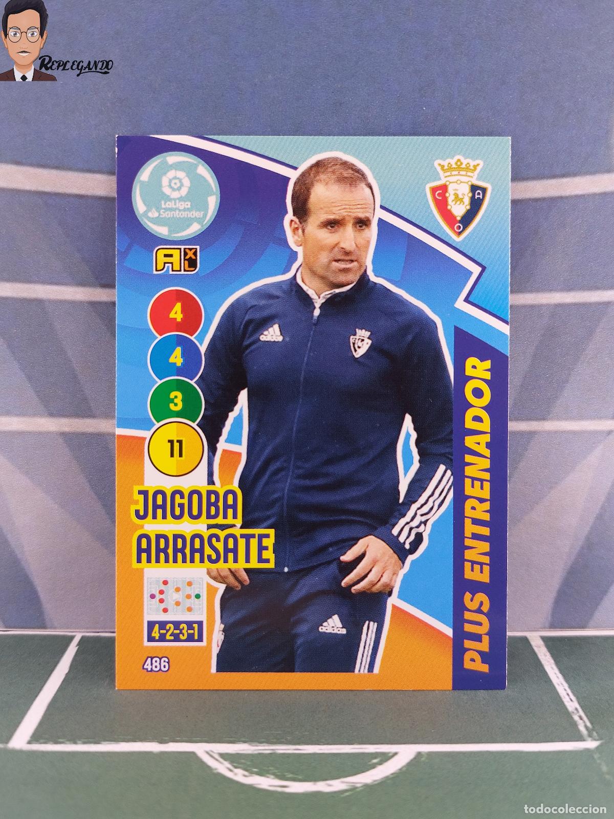 Fu&szlig;ball-Sticker: JAGOBA ARRASATE N&ordm; 486 / ENTRENADOR PLUS (OSASUNA) ADRENALYN XL 2020 2021 PANINI 20 21 CARD LIGA