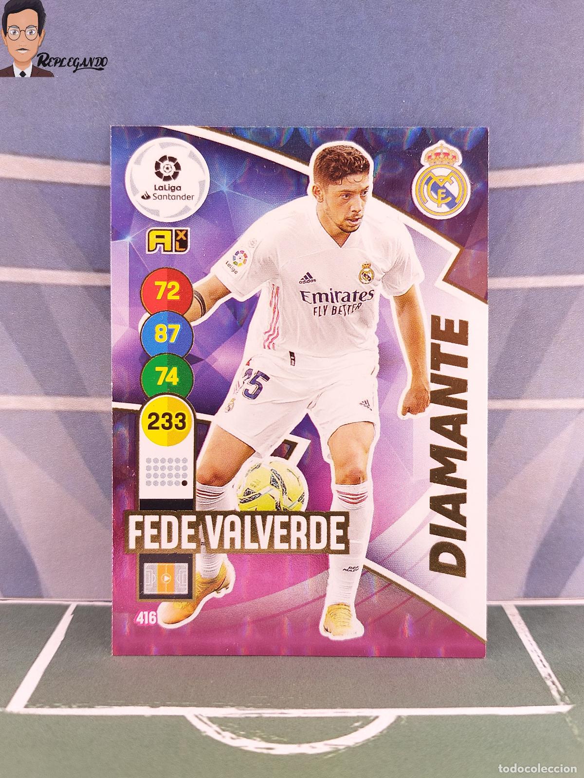 Figurine di Calcio: FEDE VALVERDE N&ordm; 416 / DIAMANTE (REAL MADRID) ADRENALYN XL 2020 2021 PANINI 20 21 CARD LIGA CROMO