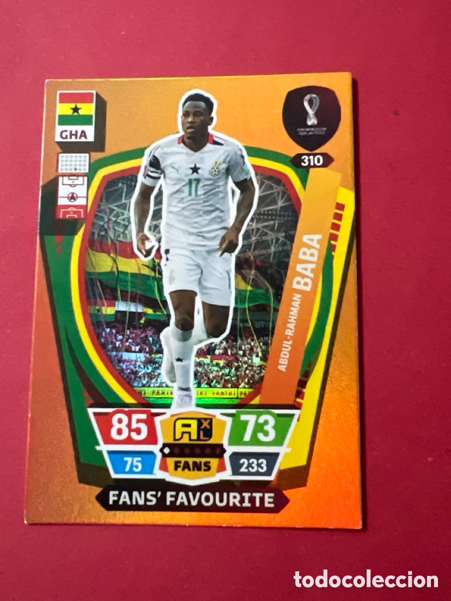 Fu&szlig;ball-Sticker: C1106. Baba -- n&ordm; 310 -- Ghana -- Fans Favourite -- Mundial f&uacute;tbol Qatar 2022 - Adrenalyn - Panini