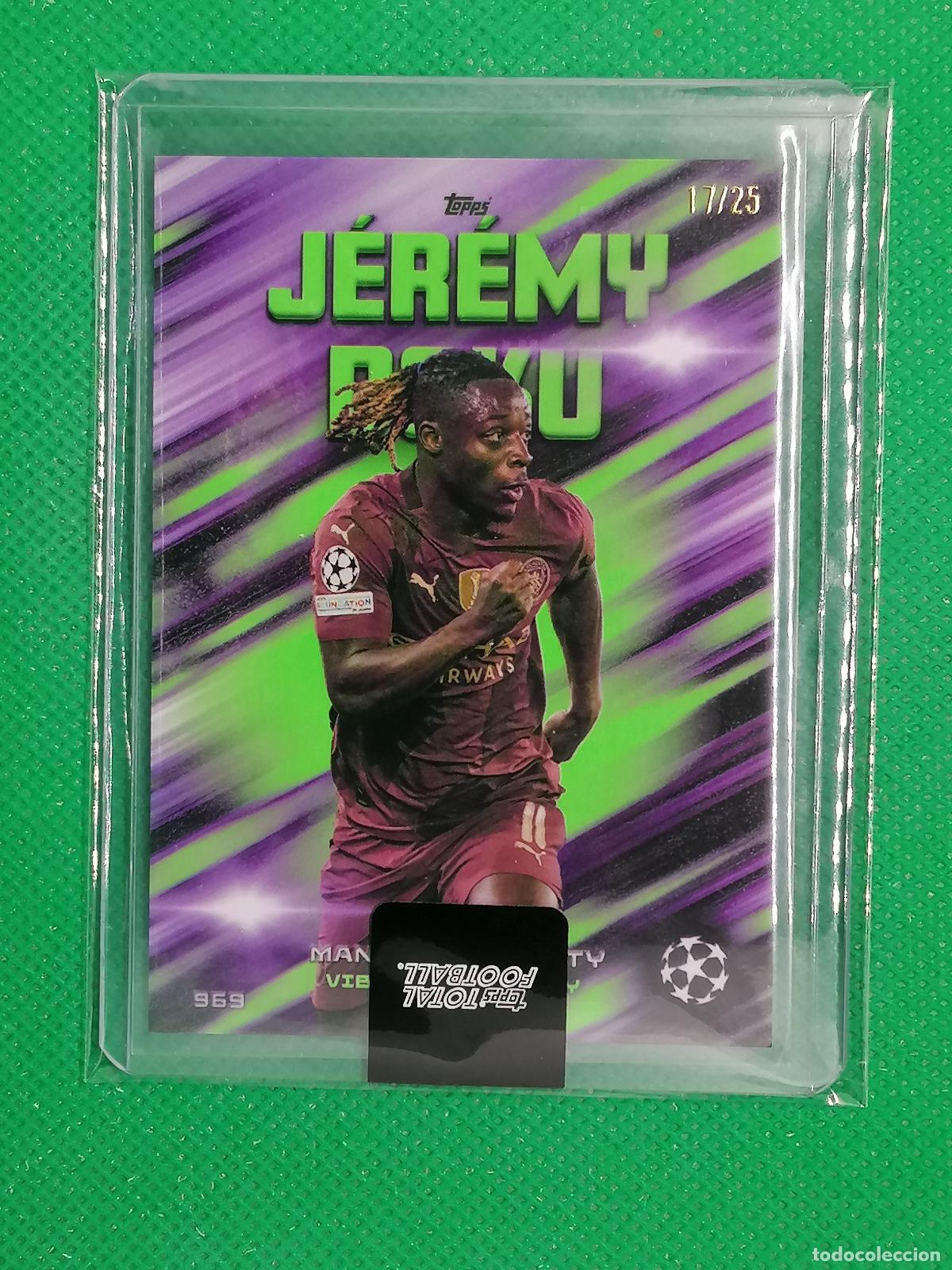 Cartes &agrave; collectionner de Football: 969 JEREMY DOKU MANCHESTER CITY VIBRANT VELOCITY /25 ⚽ TTF TOPPS TOTAL FOOTBALL 24 25 2024 2025 ⚽