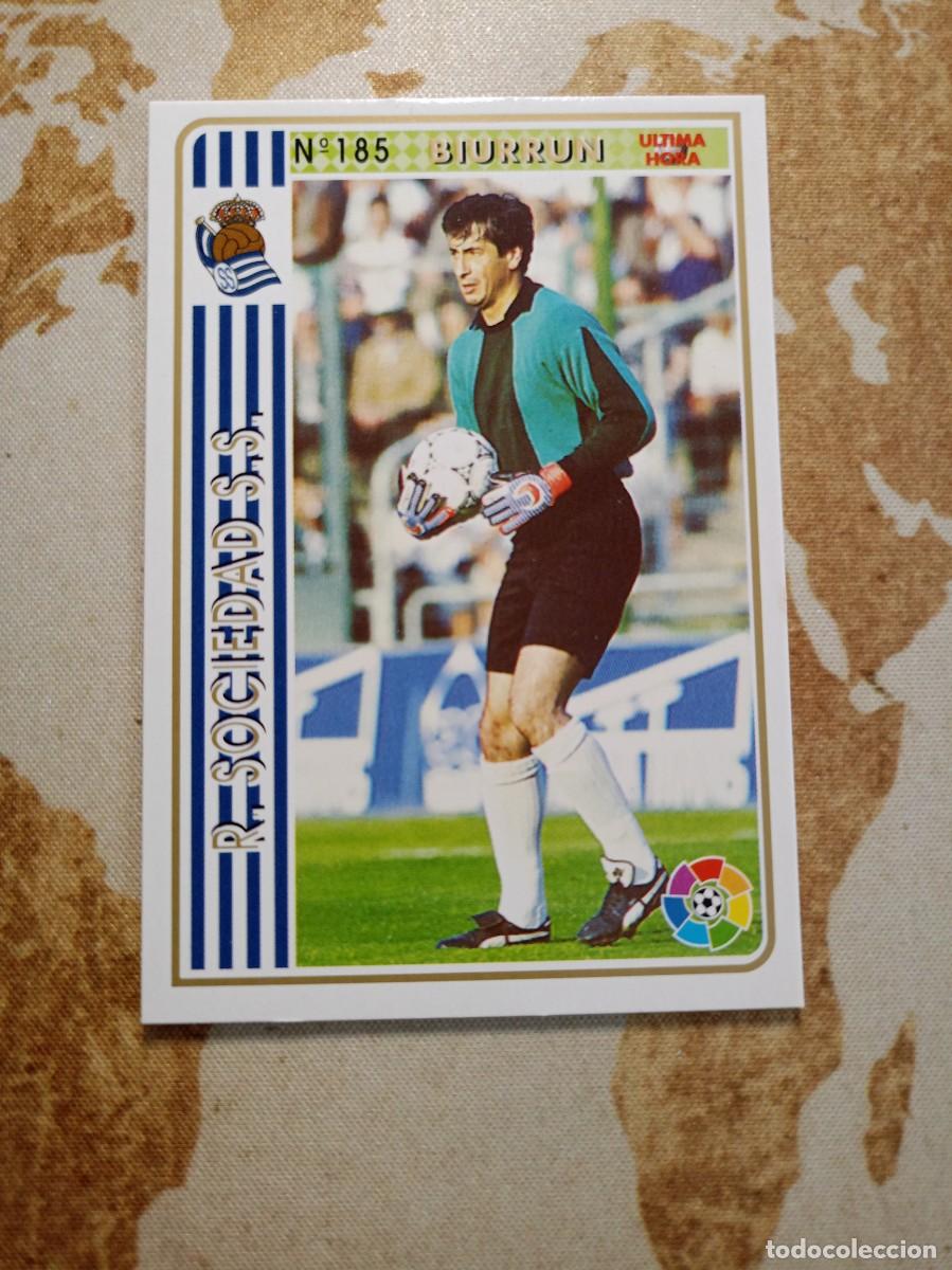 Figurine di Calcio: Real Sociedad 185 BIURRUN &Uacute;ltima hora Mundicromo las fichas de la liga 1994-95