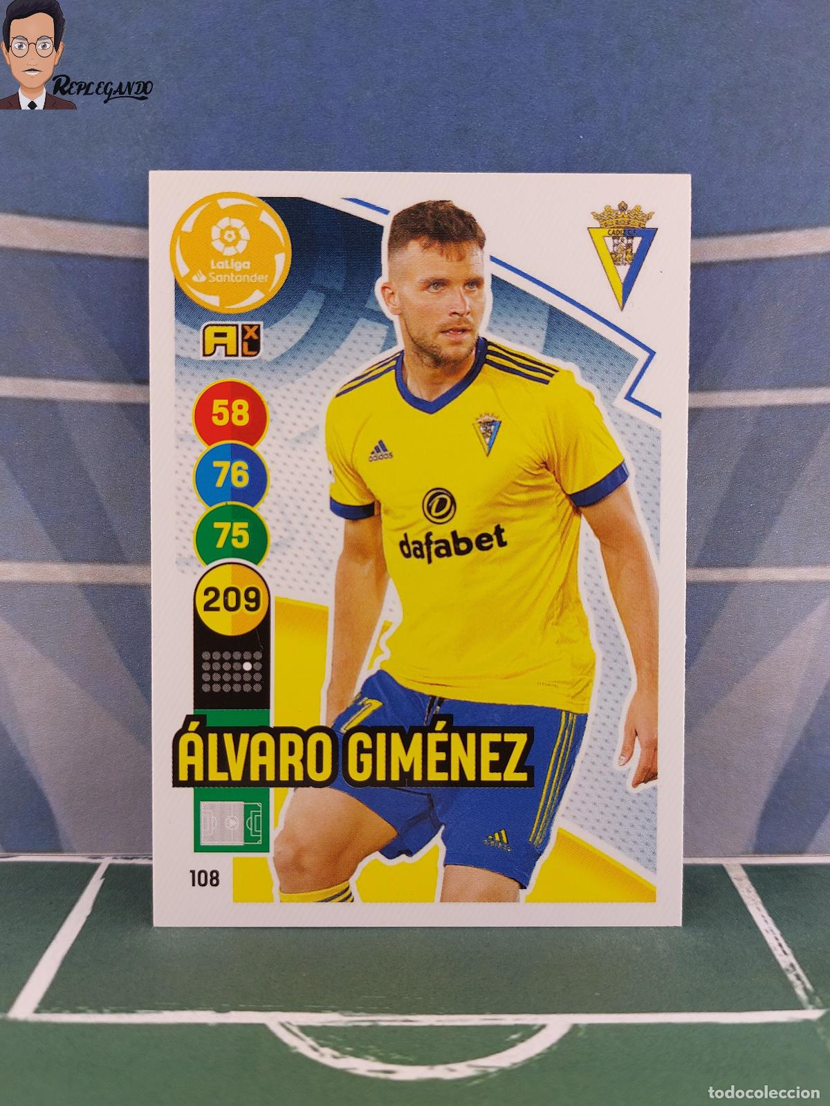 Fu&szlig;ball-Sticker: ALVARO GIMENEZ N&ordm; 108 (C&Aacute;DIZ) ADRENALYN XL 2020 PANINI 2021 20 21 CARD LIGA FICHA CROMO LFP TARJETA