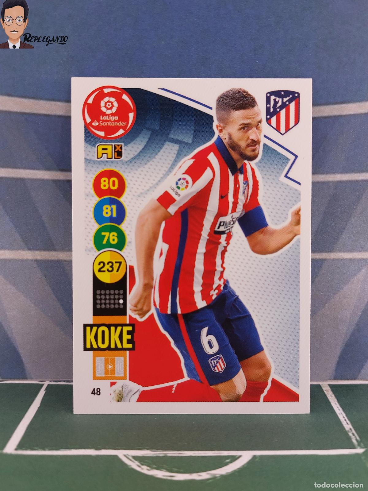 Fu&szlig;ball-Sticker: KOKE N&ordm; 48 (ATL&Eacute;TICO MADRID) ADRENALYN XL 2020 2021 PANINI 20 21 CARD LIGA TARJETA FICHA CROMO