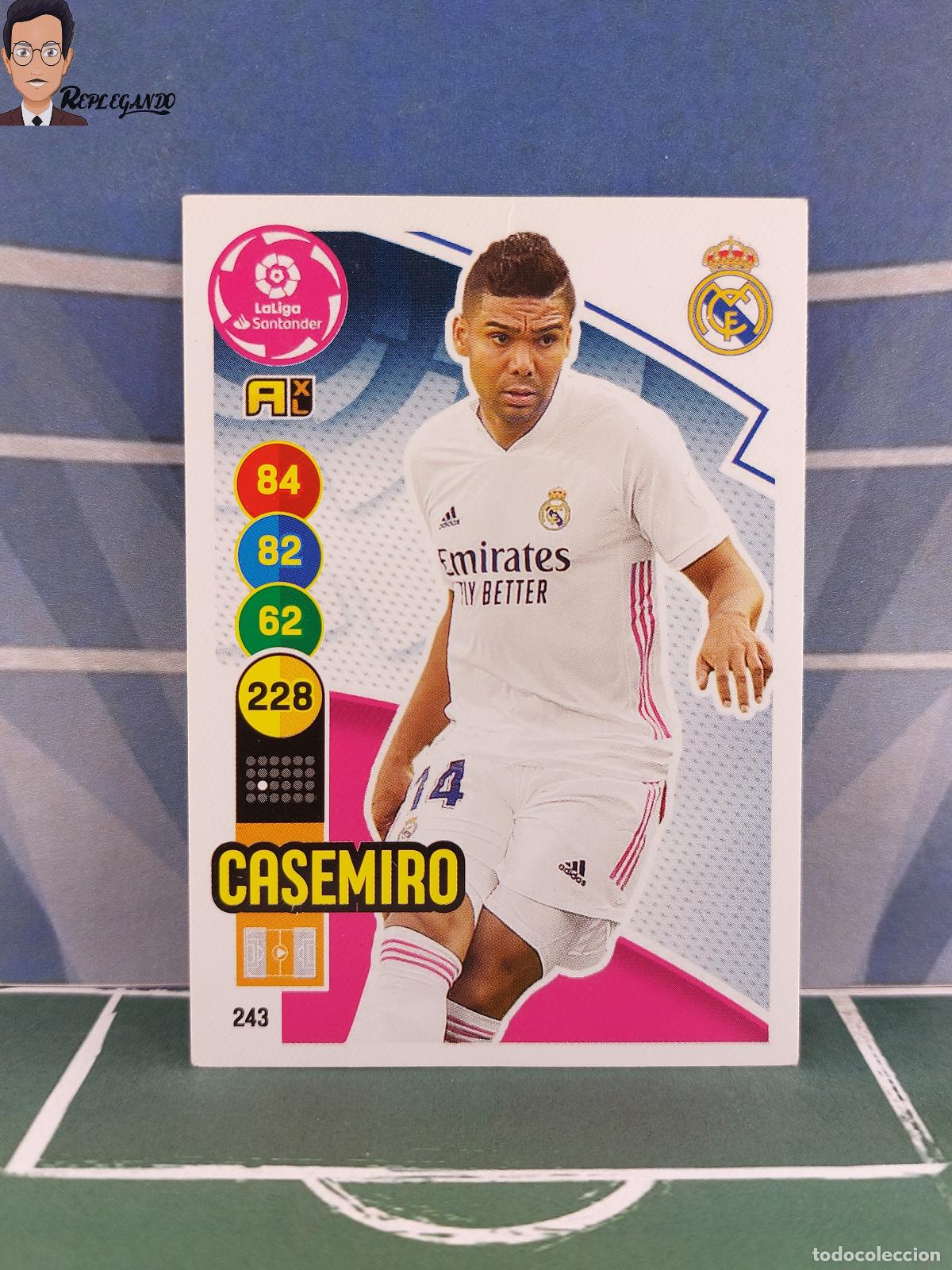 Cromos de F&uacute;tbol: CASEMIRO N&ordm; 243 (REAL MADRID) ADRENALYN XL 2020 2021 PANINI 20 21 CARD LIGA TARJETA FICHA CROMO