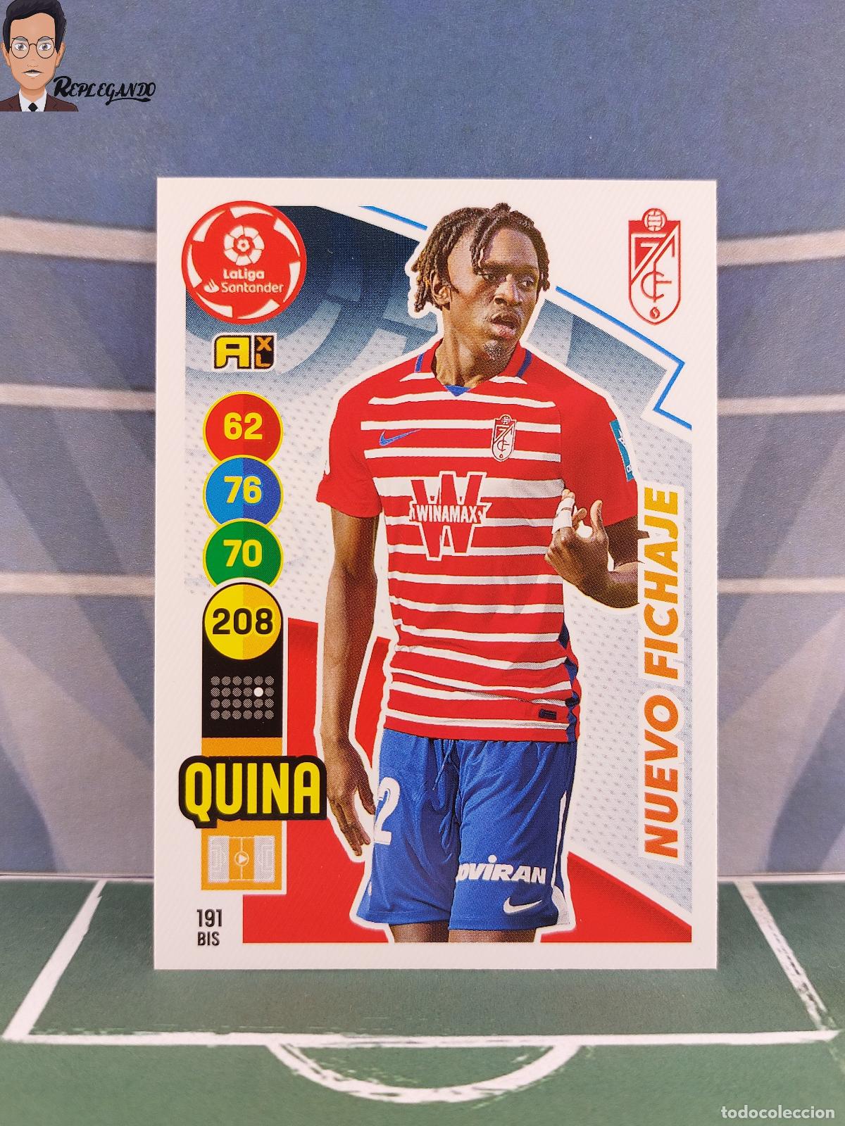 Cromos de f&uacute;tbol: QUINA N&ordm; 191 BIS (GRANADA CF) ADRENALYN XL 2020 2021 PANINI 20 21 CARD LIGA TARJETA FICHA CROMO
