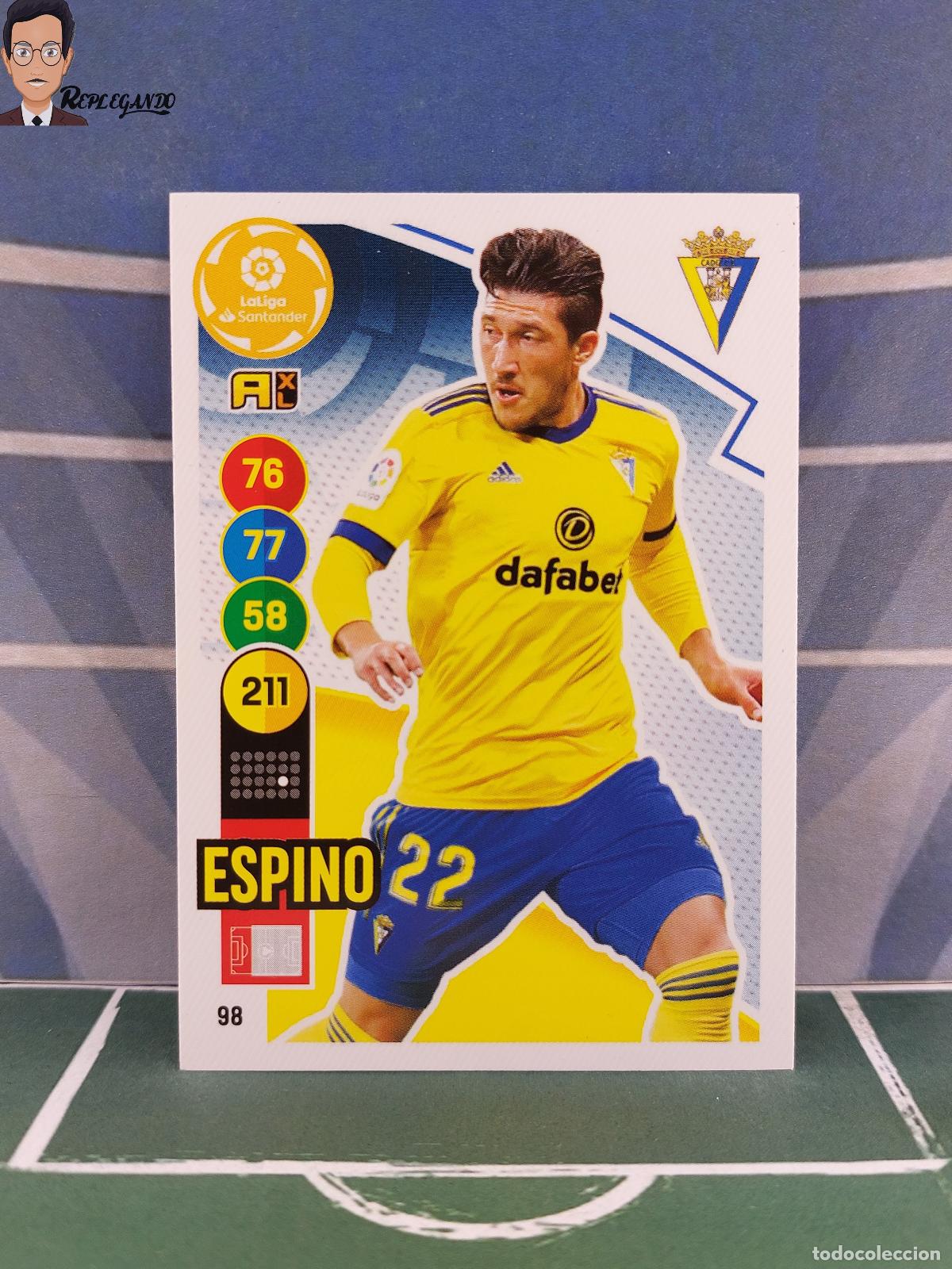 Cromos de Futebol: ESPINO N&ordm; 98 (C&Aacute;DIZ) ADRENALYN XL 2020 2021 PANINI 20 21 CARD LIGA TARJETA FICHA CROMO