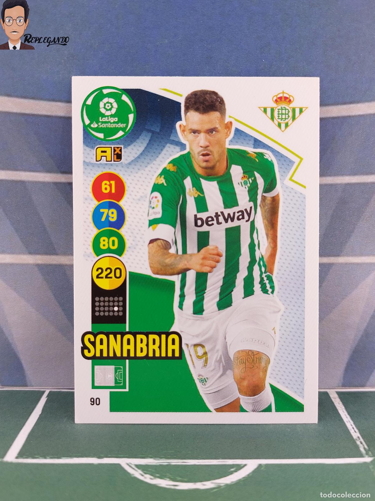 Cromos de F&uacute;tbol: SANABRIA N&ordm; 90 (REAL BETIS) ADRENALYN XL 2020 2021 PANINI 20 21 CARD LIGA TARJETA FICHA CROMO