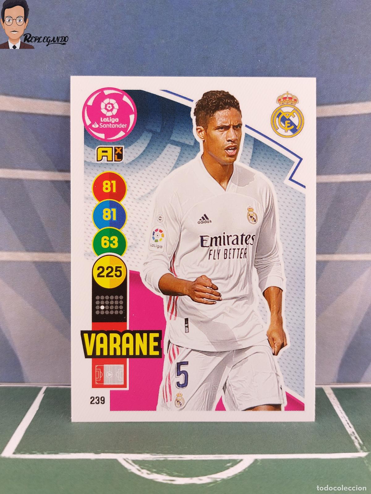 Fu&szlig;ball-Sticker: VARANE N&ordm; 239 (REAL MADRID) ADRENALYN XL 2020 2021 PANINI 20 21 CARD LIGA TARJETA FICHA CROMO