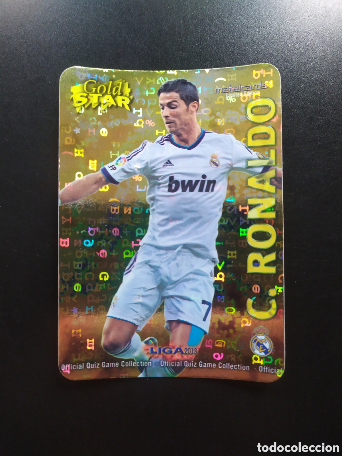 Cromos de F&uacute;tbol: Mundicromo fichas Liga 2012 2013 Cristiano Ronaldo gold star limited edition 7/45 letras Real Madrid