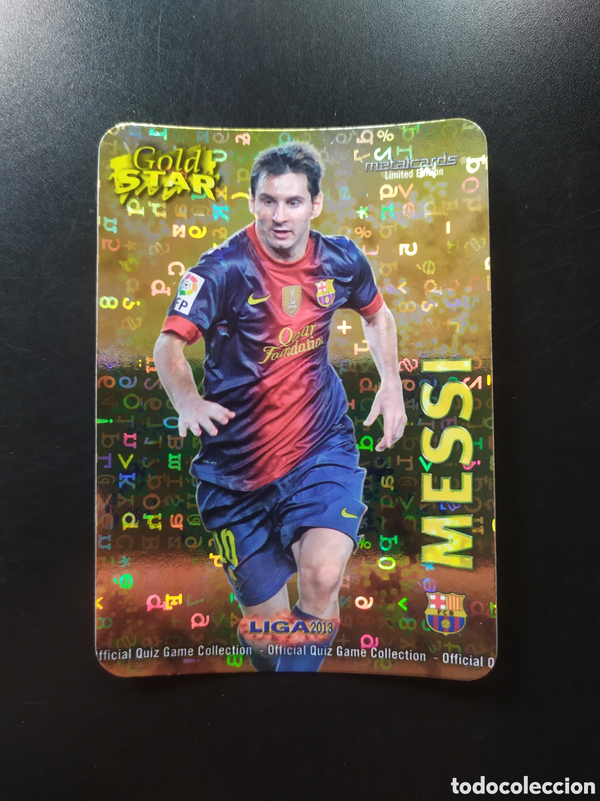 Cromos de F&uacute;tbol: Mundicromo fichas Liga 2012 2013 12 13 Messi gold star limited edition 13/45 letras Barcelona