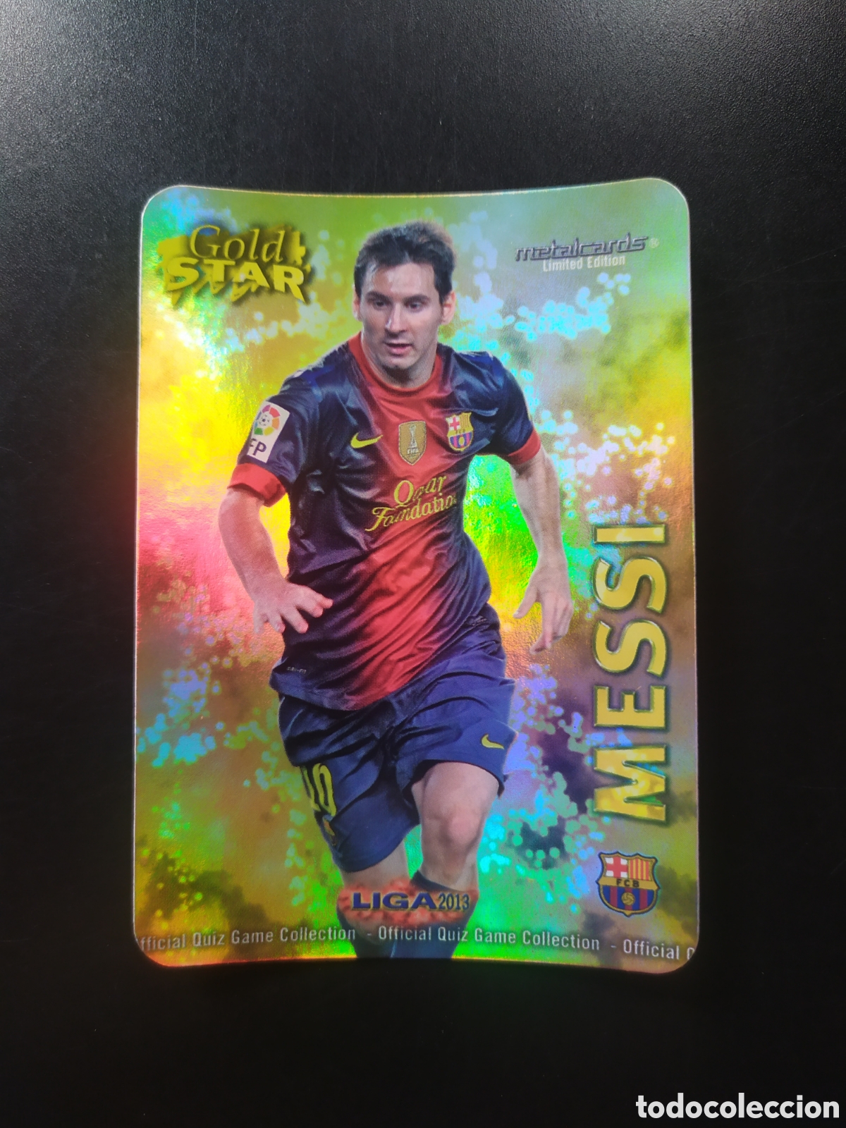 Cromos de F&uacute;tbol: Mundicromo fichas Liga 2012 2013 12 13 Messi gold star limited edition 13/45 liso Barcelona