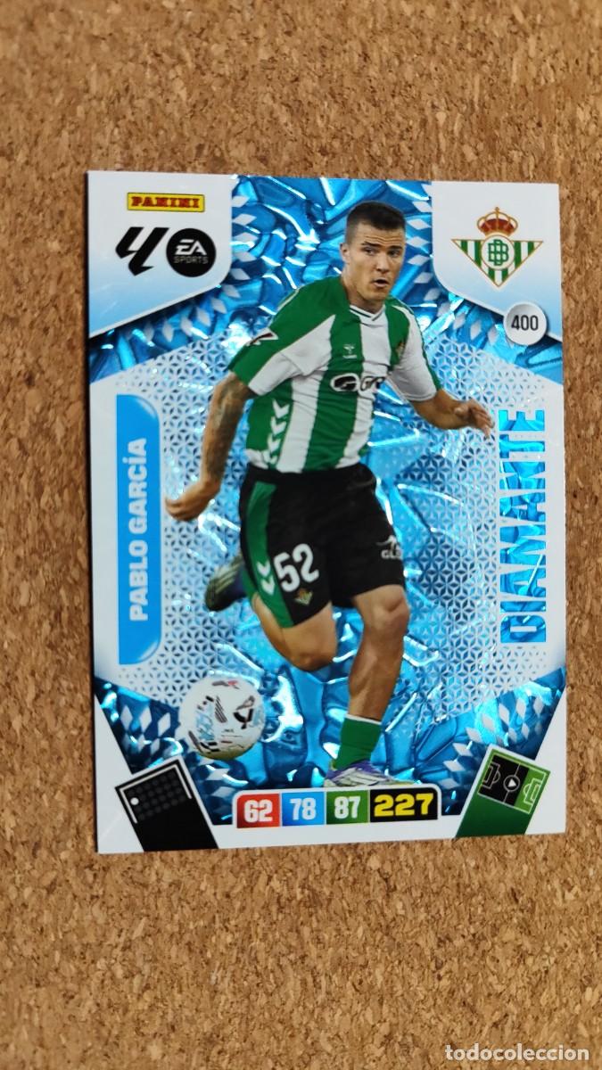 Cromos de F&uacute;tbol: ADRENALYN XL LA LIGA 2025/26 CARD DIAMANTE PABLO GARCIA REAL BETIS # 400 PANINI