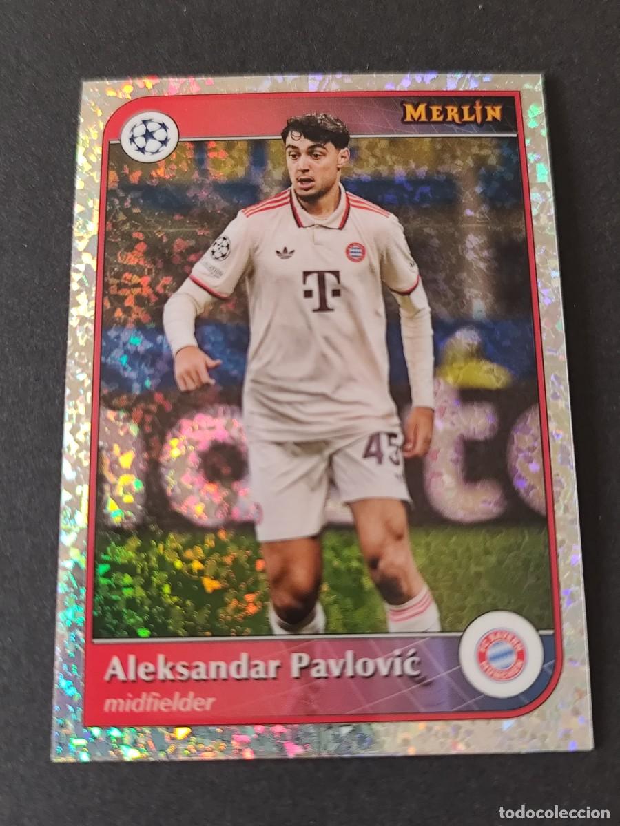 Cartes &agrave; collectionner de Football: 45 ALEKSANDAR PAVLOVIC BAYERN MUNICH M&Uuml;NCHEN DIAMOND REFRACTOR TOPPS MERLIN UEFA 2024/2025 24/25
