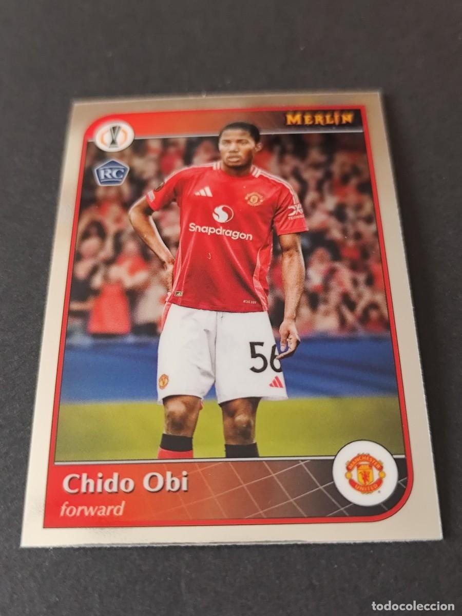 Figurine di Calcio: 61 CHIDO OBI MANCHESTER UNITED TOPPS MERLIN UEFA 2024/2025 24/25