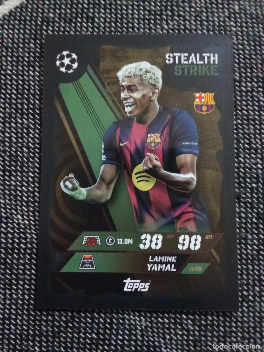 Cromos de F&uacute;tbol: 448 lamine yamal stealth strike topps Match attax UEFA champions league 2025-26