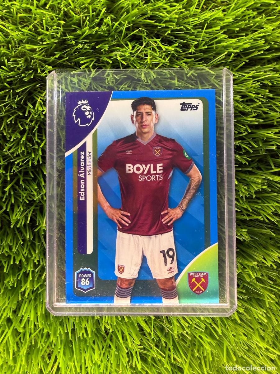 Fu&szlig;ball-Sticker: N&ordm; 279 Edson &Aacute;lvarez Blue Paralell West Ham United Topps Premier League 25 26
