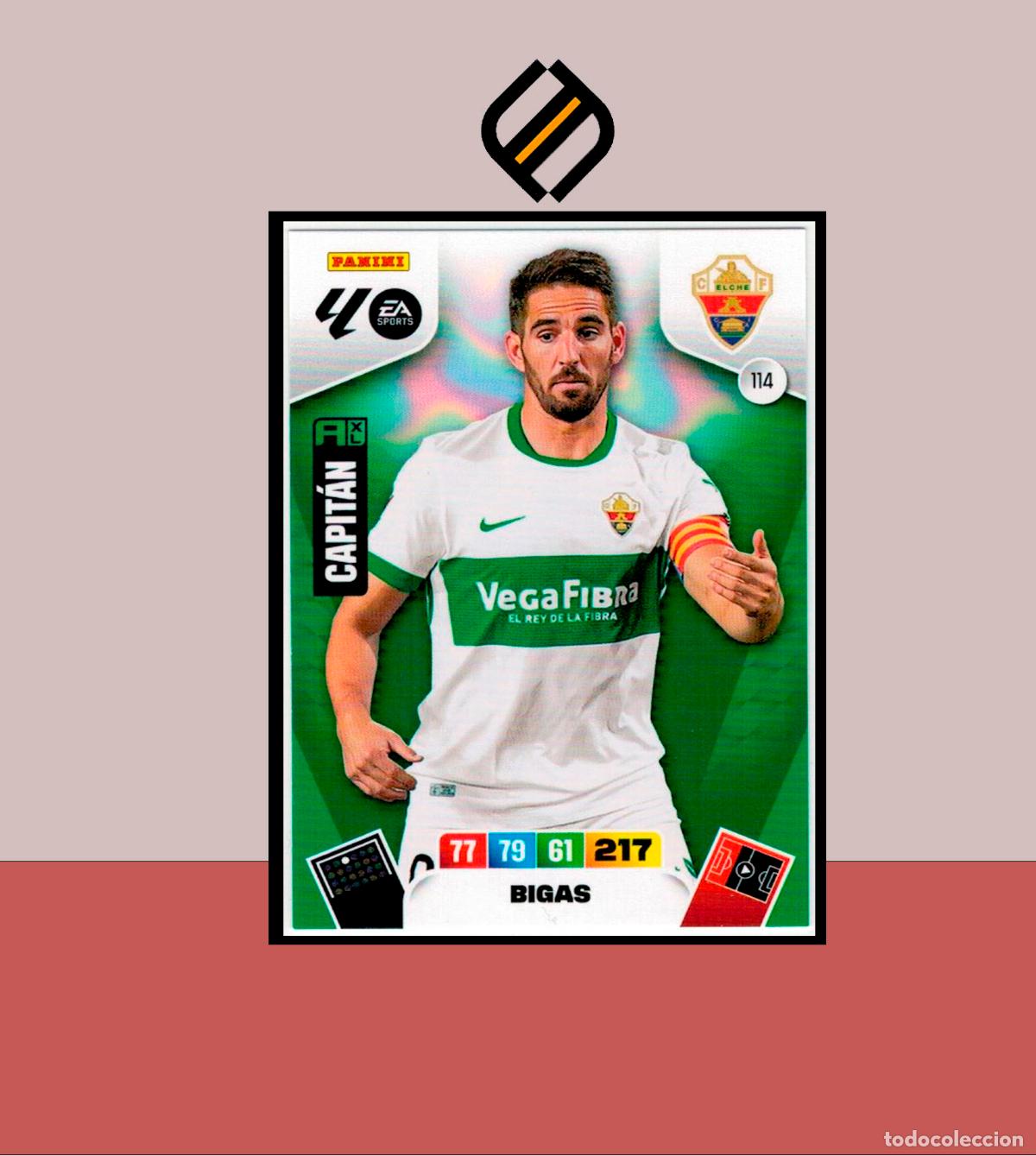 Fu&szlig;ball-Sticker: ADRENALYN XL 2025 2026 PANINI N&ordm; 114 BIGAS CAPIT&Aacute;N ELCHE CARD ALBUM COLECCI&Oacute;N LIGA
