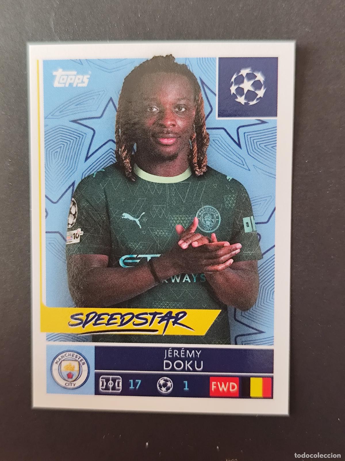 Football Stickers: 310 JEREMY DOKU MANCHESTER CITY STICKER CHAMPIONS LEAGUE 2025 2026 25 26 TOPPS