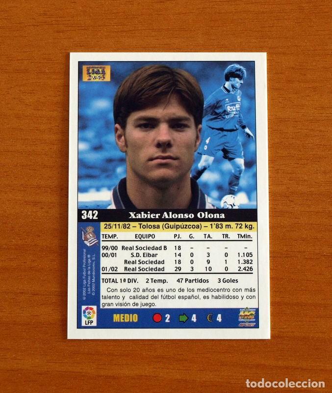 Cromos de F&uacute;tbol: Real Sociedad - N&ordm; 342 Xabi Alonso - Mundicromo Las Fichas de la Liga 2002-2003, 02-03