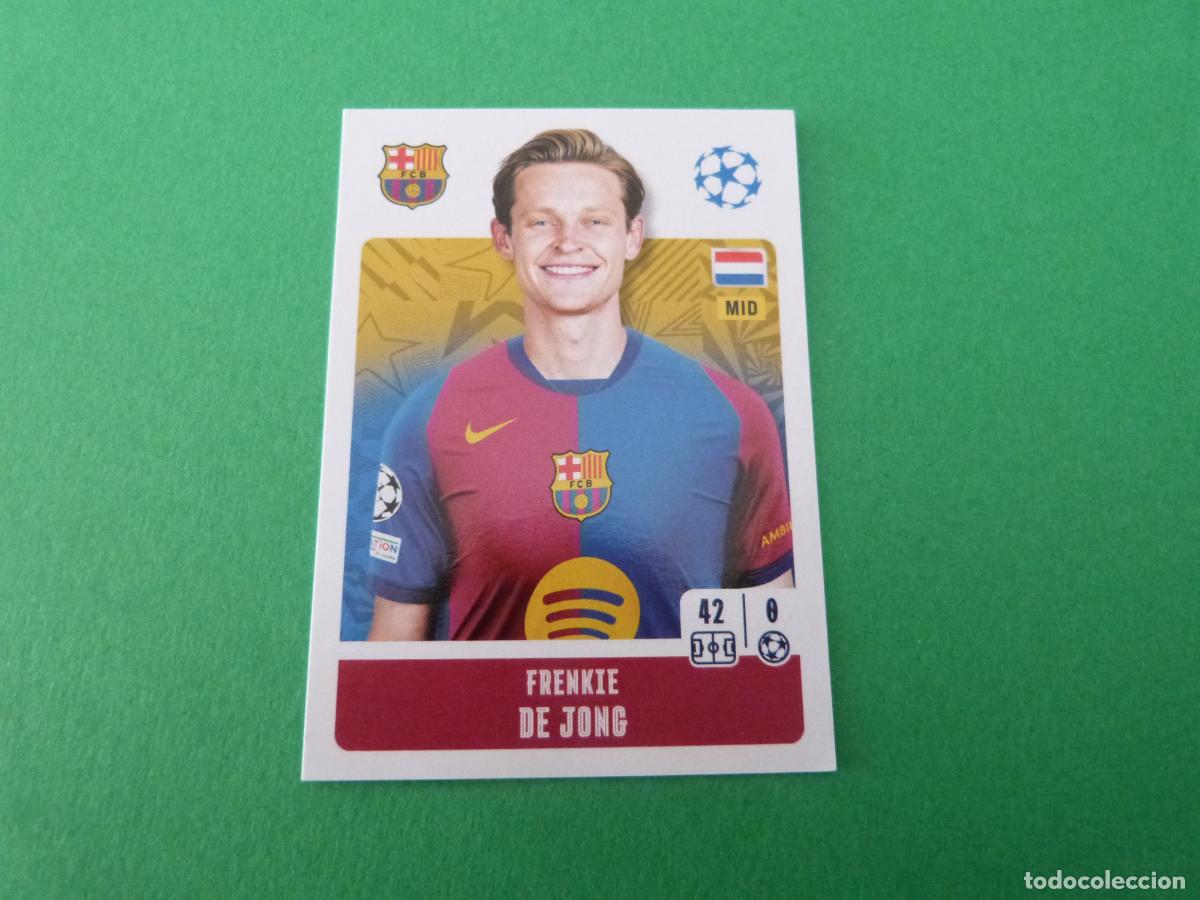 Cromos de f&uacute;tbol: CROMO FUTBOL FRENKIE DE JONG F.C. BARCELONA SIN PEGAR N&ordm; 165 CHAMPIONS LEAGUE 2024-2025/24-25 TOPPS