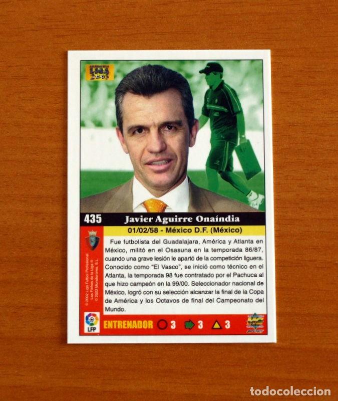 Football Stickers: Osasuna - N&ordm; 435 Javier Aguirre Entrenador - Mundicromo Las Fichas de la Liga 2002-2003-02-03