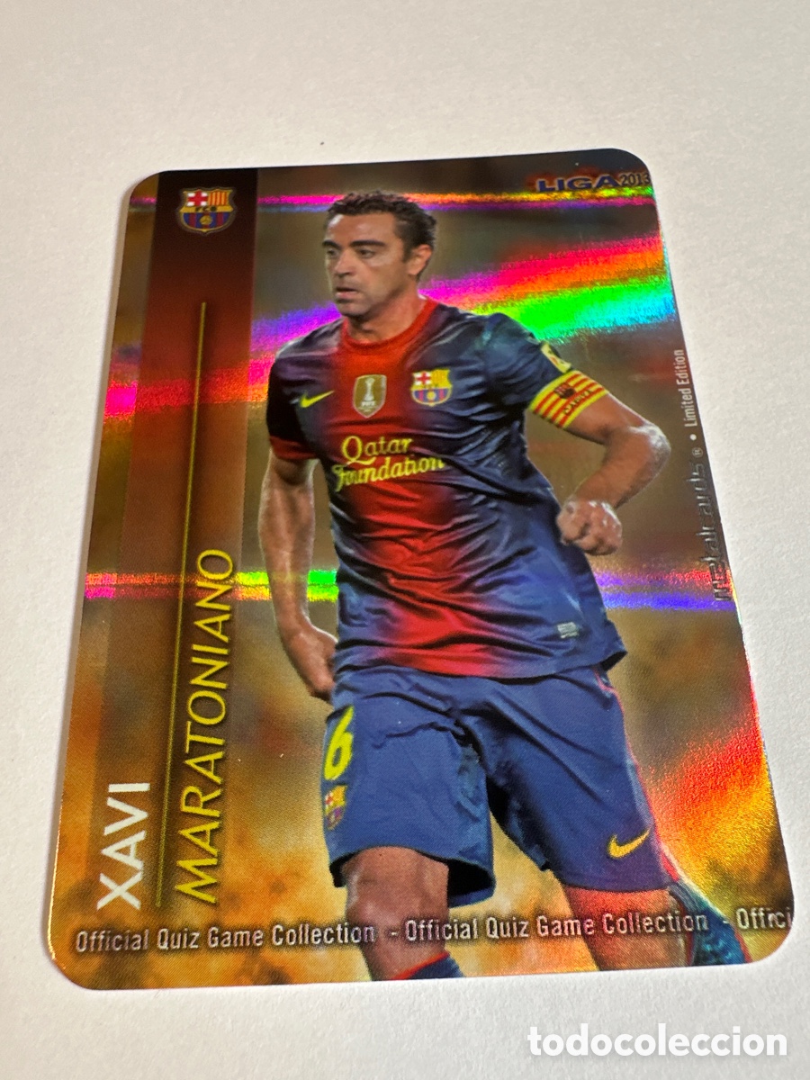 Fu&szlig;ball-Sticker: 2/9 XAVI(BARCELONA) MARATONIANO RAYAS HORIZONTALES MUNDICROMO 2012-13 12 13 CARD LIMITED EDITION