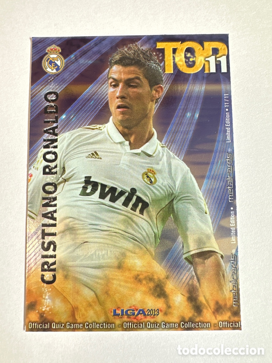 Football Stickers: 11 CRISTIANO RONALDO(R.MADRID) TOP 11 MUNDICROMO 2012-13 12 13 METAL CARD LIMITED EDITION