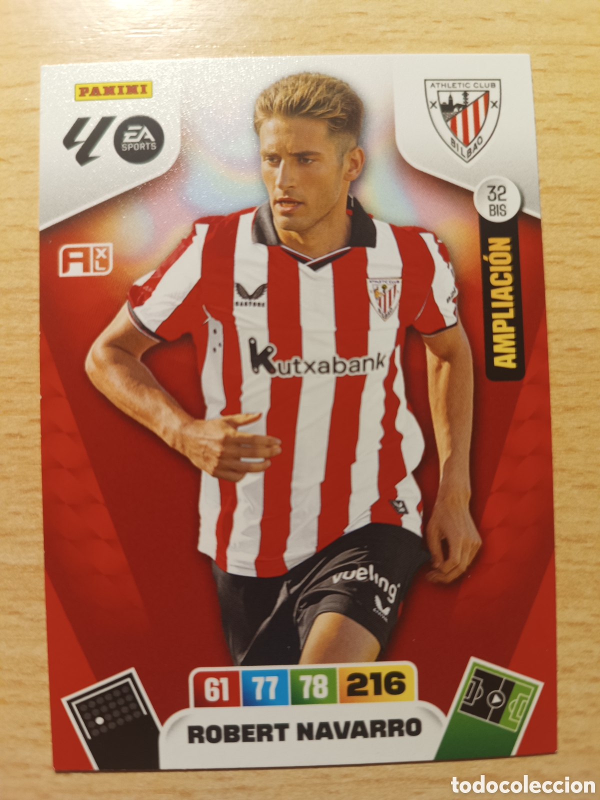 Cromos de f&uacute;tbol: 32 BIS ROBERT NAVARRO AMPLIACI&Oacute;N ATHLETIC CLUB DE BILBAO ADRENALYN XL 2025 2026 PANINI 25 26