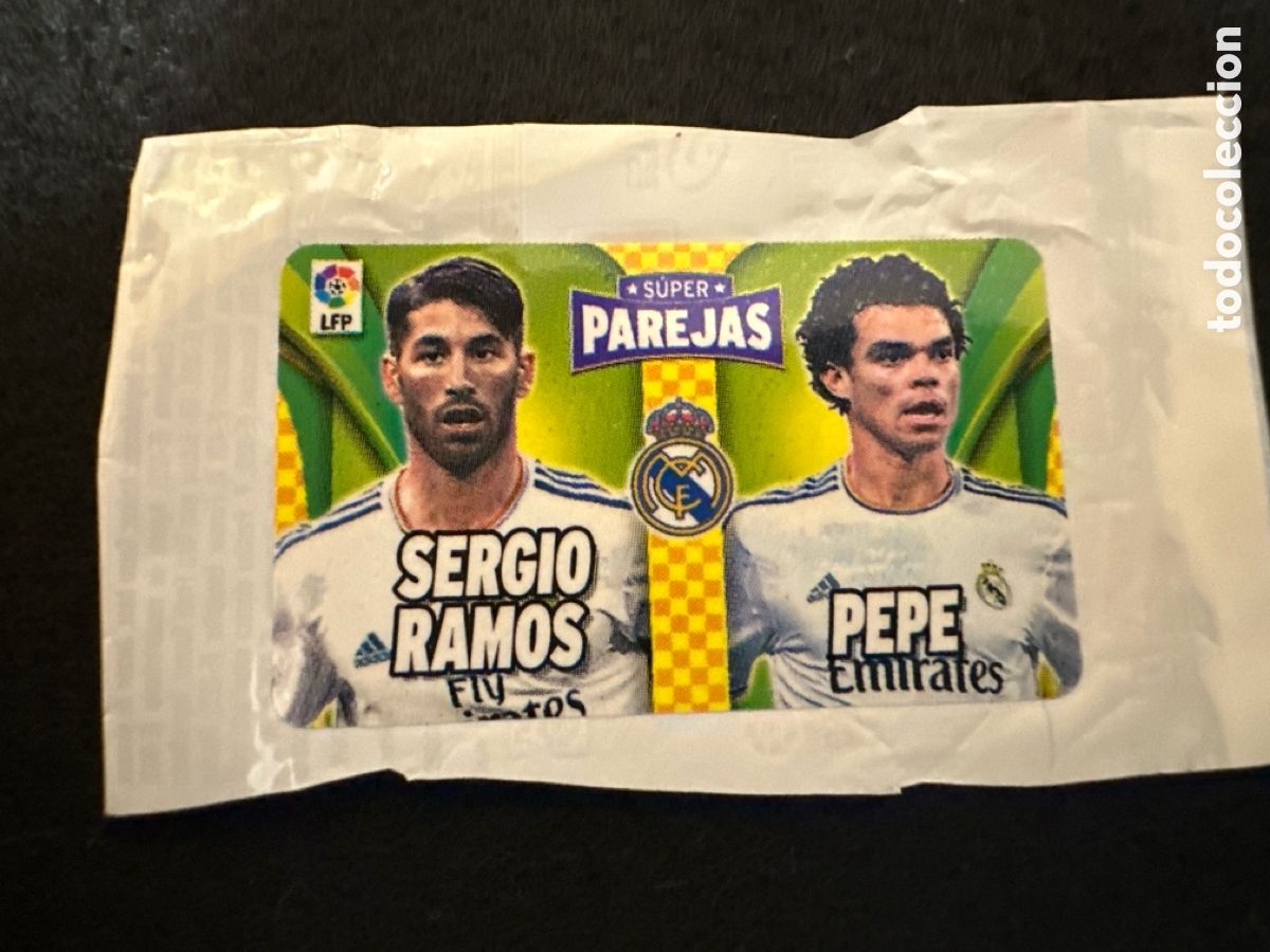 Cromos de f&uacute;tbol: SUPERPAREJAS REAL MADRID CROMO CHICLE LIGA ESTE 2014-2015 14 15 NUNCA PEGADO